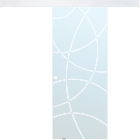Porta scorrevole esterno muro H205 x L83 cm in Vetro temperato - HEIDI (1/4)