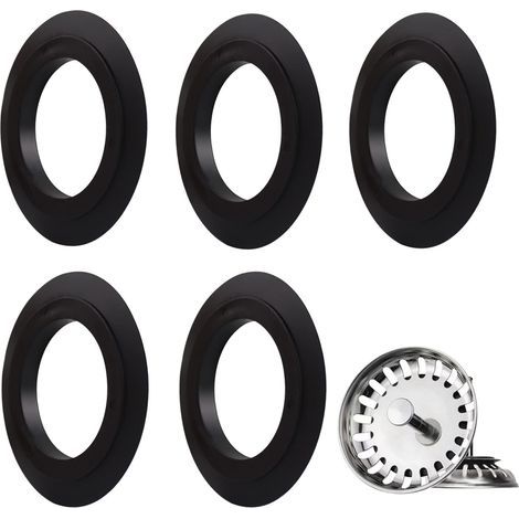 Bouchon d'évier en élastomère Joint Bonde pour paniers filtrants 78-83 mm Compatible avec baignoire et lavabo Lot de 5 (1/5)