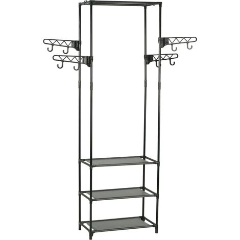 Porte-vêtements Acier et tissu non-tissé 55x28,5x175 cm Noir (1/5)