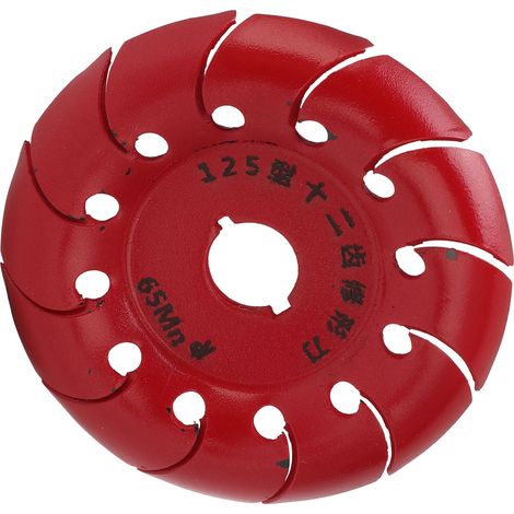 Disque à meuler et polir le bois, 90 mm, 12 dents, rouge, pour meuleuse d'angle. (1/5)