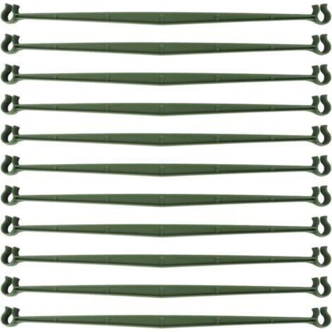 Bras de tuteur pour cage à tomates, 50 pièces, connexion treillis extensible, 30 cm, avec 2 boucles pour cage à tomates, sécurise les piquets pour plantes de 11 mm de diamètre (1/5)