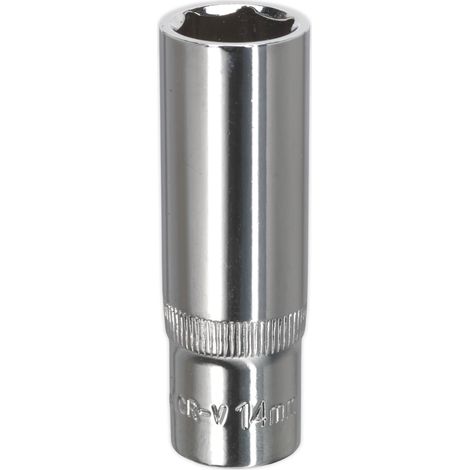 Sealey SP3814D Premier Fully Polished Deep Socket 3/8""Sq Drive 14mm