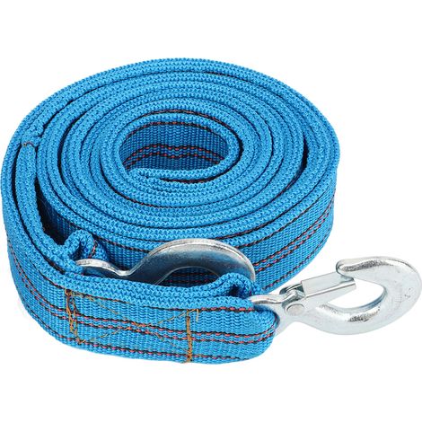 Aramox Sangle de Remorquage avec Crochets de 4 M, Robuste, capacité de 5 Tonnes, Corde de Remorquage en Fer forgé et en Nylon pour SUV, Camping-Car, Remorque, VTT, Sangle de Récupération d'urgence. (1/5)