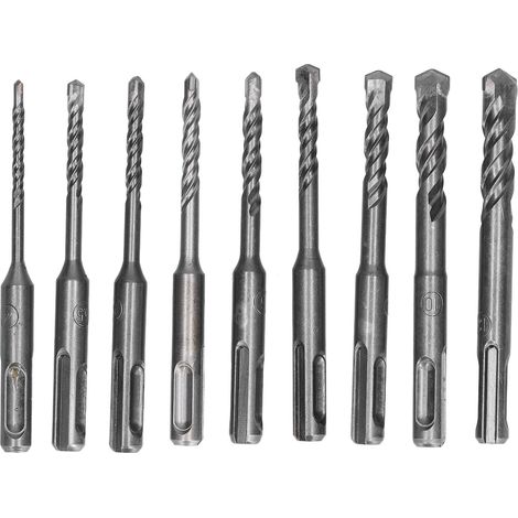 Set de forets béton carbure 4-12mm pour marteau rotatif, perforer brique roche, 160mm longueur (1/5)