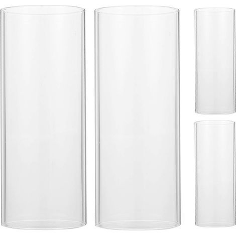 Set mit 4 transparenten Kerzenschirmen im schlichten Design. – 15,00 x 6,00 x 6,00 cm – Transparent (1/4)