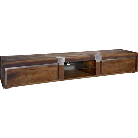 mobile TV in legno di Mango 240x48x39 marrone laccato AMSTERDAM 04