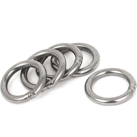 20 mm x 3 mm Edelstahl-Gurtband mit angeschweißten O-Ringen, 5 Stück