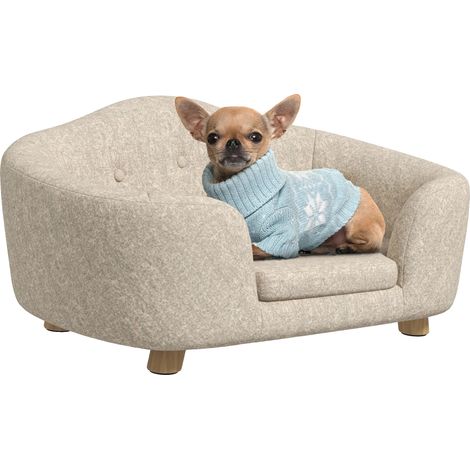 Sofá para perros, cojín extraíble, diseño elegante, color beige. (1/2)