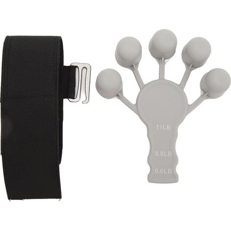 Renforceur de Doigts en Silicone avec 3 Niveaux de Résistance - Exercice de Prise Main Gris (1/5)