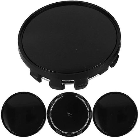 Enjoliveurs de roue noirs 59 mm, lot de 4, pour embellir vos jantes de voiture. Enjoliveurs en ABS résistant. (1/5)