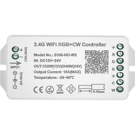 RGB+CW Wi-Fi-LED-Controller, Smartphone-App, 433-MHz-Fernbedienung, 34 Szenenmodi, Musiksynchronisation, Timer für LED-Streifen, Module und Gehäuse (1/5)