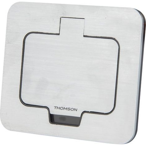 Rechteckiger Stecker 16A 2p + T IP55 gebürstetes Aluminium - Thomson