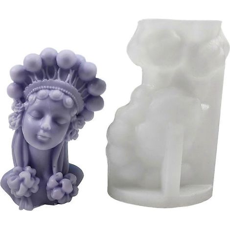 Silikonform „Hübsches Mädchen“ für Duftkerzen aus Epoxidharz, ideal für die Innendekoration.