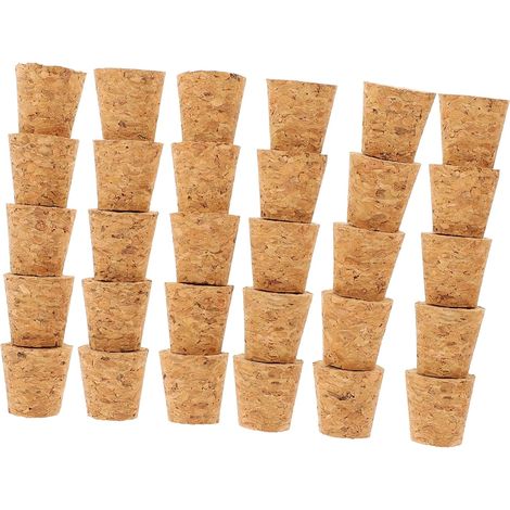 30 bouchons liège, 20x15x20 mm, bois, coniques, fermeture étanche (1/5)