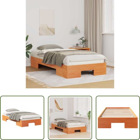 vidaXL Holz Bettgestell - Bettgestell Braun 100 x 200 cm (1/5)