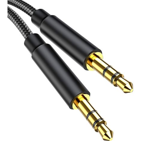 Câble Jack 3.5mm, Cable Jack Audio Mâle vers Mâle Câble Auxiliaire Stéréo en Nylon Compatible avec Casques, Autoradios, Smartphones, Lecteur Mp3 et Plus (1.2M) (1/5)