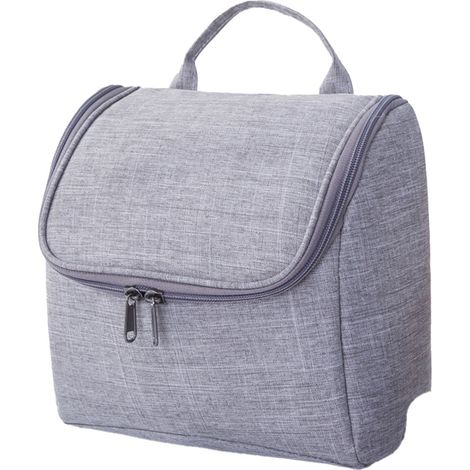 Trousse de Toilette Suspendue Oxford Imperméable Grande Capacité Gris pour Voyage et Salle de Bain Pratique (1/4)
