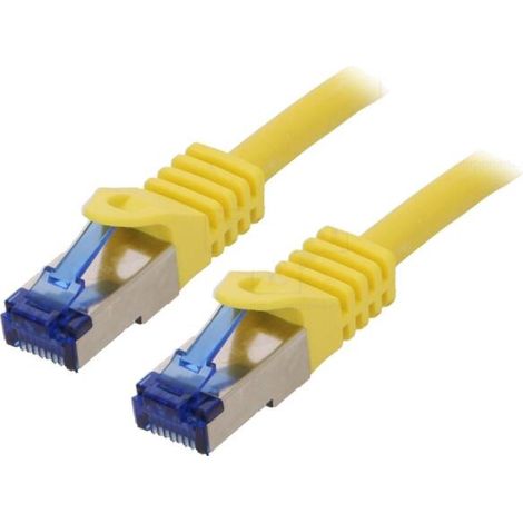 Cable reseau RJ45 male S-FTP Cat 6a jaune - 0.5m