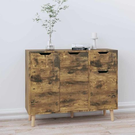 326821 vidaXL Sideboard Smoked Oak 90x30x72 cm Engineered Wood (1/5)
