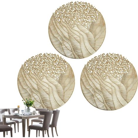 Set mit 3 waschbaren Platzsets – 39,9 x 39,9 cm – Waschbar – Für (1/5)