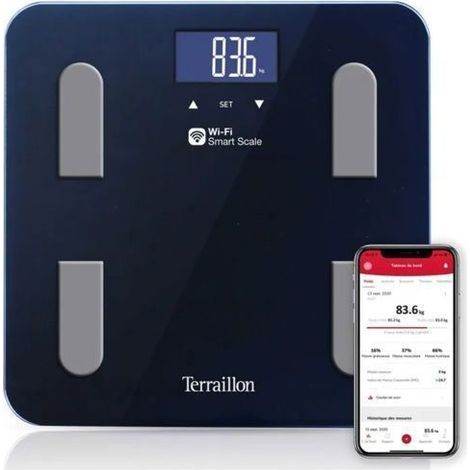 Bilancia Pesapersone Connessa - Terraillon - FIT COACH - Wifi - Analisi delle masse - IMC - 8 memorie - 180 kg