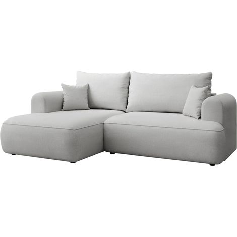 Selsey Ovo Mini – Ecksofa mit Schlaffunktion, links – Hellgrau – Chenille, Easy Clean