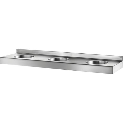 Delabie Rangée-WT TRIPLO RP 3 places sans robinet sans trop-plein Acier inoxydable 1.4301 satiné