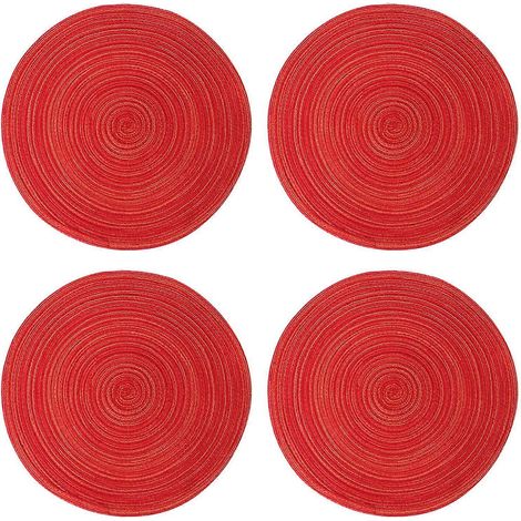 Lot de 4 sets de table ronds en coton transparent texturé, pour bols à thé et café, sous-verres de cuisine (1/5)