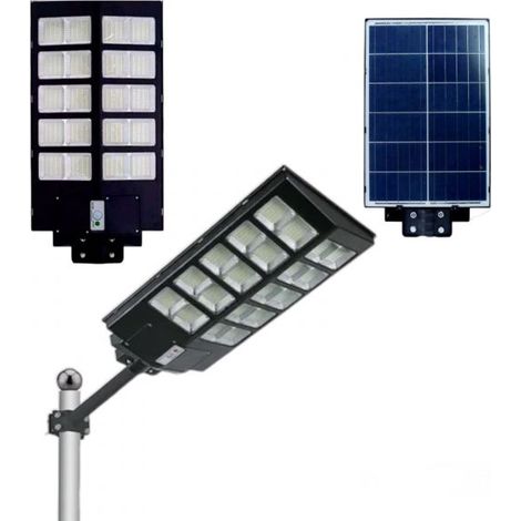 Lampione Stradale Solare Faro LED 1500W Crepuscolare Telecomando Impermeabile (1/5)