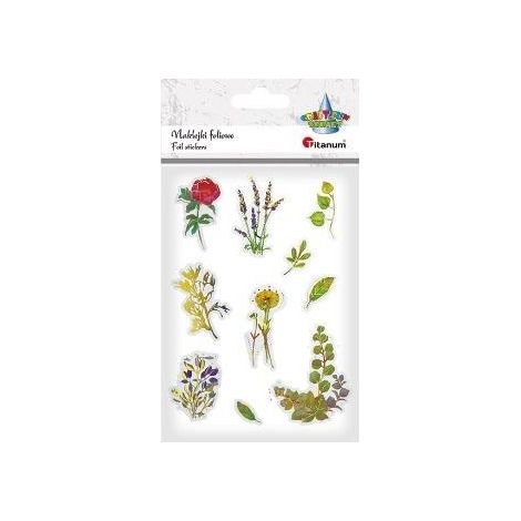 Pegatinas de flores de papel metalizado, 10 unidades