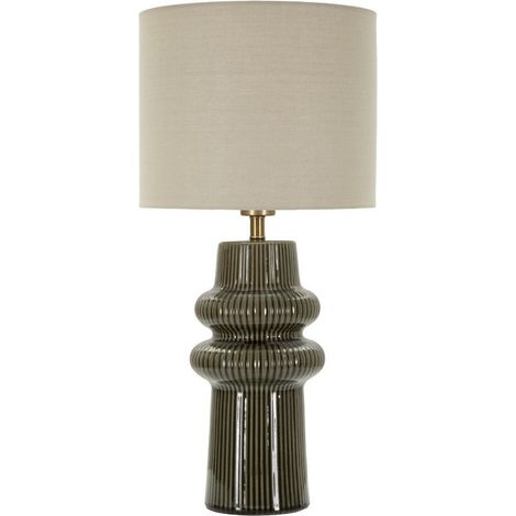 Lampada da tavolo Harmony in ceramica grigio-verde (1/5)