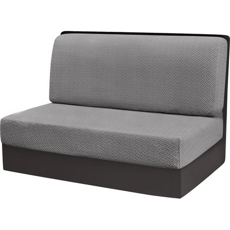 Housse de coussin de canapé jacquard élastique en T à bordures croisées - Ensemble porte-cartes pour camping-car (04 gris moyen, un ensemble) (1/5)