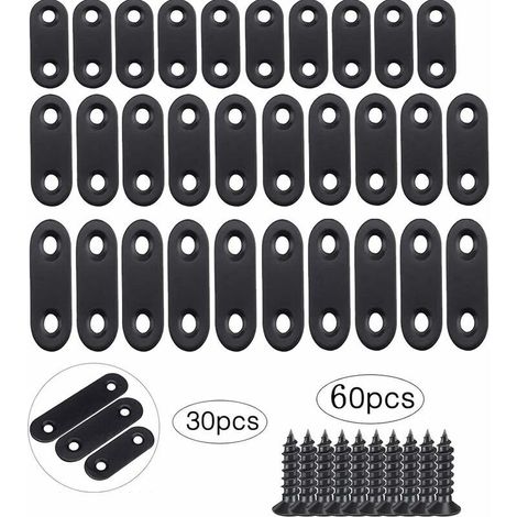 - Supports de Fixation Droits Plats, Plats Plaques Acier Inoxydable Supports D’Angle,Pattes D'Assemblage,pour Le Travail Du Bois, Les Meubles Et Les Projets de Bricolage 40 Mm 50 Mm 60 Mm Noir (1/5)