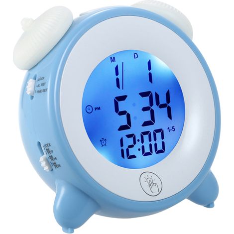 Sveglia per bambini, orologio del sonno con 7 colori cangianti, multifunzionale, ricaricabile