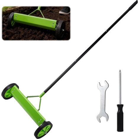 Râteau Fane, Râteau Scarificateur Robuste à Plusieurs Fonctions avec Roue Outil de Scarification pour Pelouse pour Éliminer Les Débris Entretien du Jardin et de la Cour (1/5)