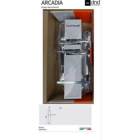 COPPIA DI MANIGLIE SU PLACCA IN OTTONE ARCADIA ART 590 CROMO