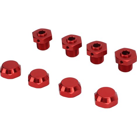 1-teiliges RC-Rad-Sechskantkupplungsset, professioneller Radnabenadapter aus Aluminiumlegierung für ARRMA 1/8 RC-Cars, Rot (1/5)