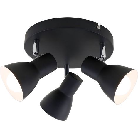 Deckenleuchte Spotleuchte Retro schwenkbar E14 25 W schwarz Metall Briloner
