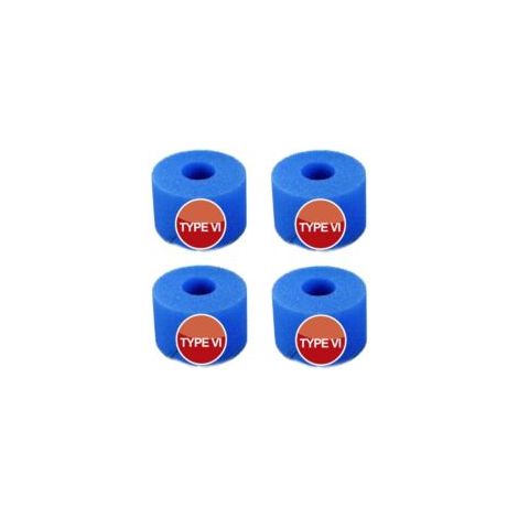 Paquete de 4 esponjas filtrantes para filtros de piscina Intex tipo VI - Reutilizables - Esponja altamente elástica - Para la limpieza de piscinas - Crezuo (1/4)