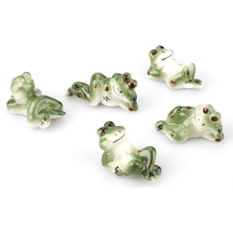 Porte-baguettes chaton céramique mignon, ornement grenouille peint à la main, support pour baguettes décoratif