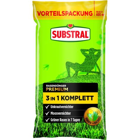 SUBSTRAL® Rasendünger Premium 3in1 Komplett für 400 m² - 14 kg