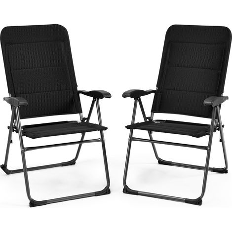 Set di 2 lettini prendisole reclinabili ed estensibili 71 x 53 x 102 cm comfort ottimizzato stile moderno metallo nero 200019383