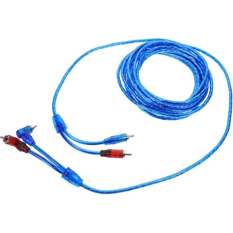 Câble Audio RCA Double 3 Mètres Caoutchouc pour Subwoofer et Audio Voiture, Adapté aux Accessoires Électroniques Automobiles (1/5)
