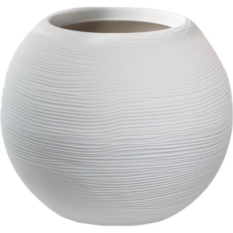 Vase rond en résine design sphérique pour plantes d'intérieur et d'extérieur d.40x33h Botticelli Bianco (1/4)