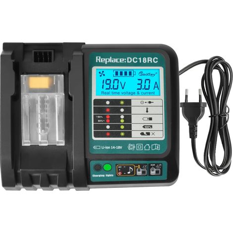 Powarobor DC18RC 14,4V18V Chargeur Compatible avec BL1830 BL1840 BL1850 BL1860 BL1415N BL1430 Batteries Li-ION DC18RA DC18RD avec écran LED (1/5)