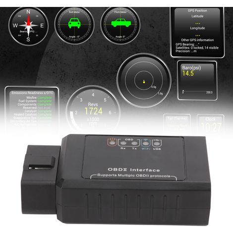 Outil de diagnostic automobile OBD2 WIFI 16 broches (Étiquette : WIFI USB) (1/5)