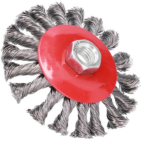 Brosse Métallique à Noeuds pour Meuleuse, Roue à Fil Torsadé Nettoyage Métal 100mm M14 (1/5)