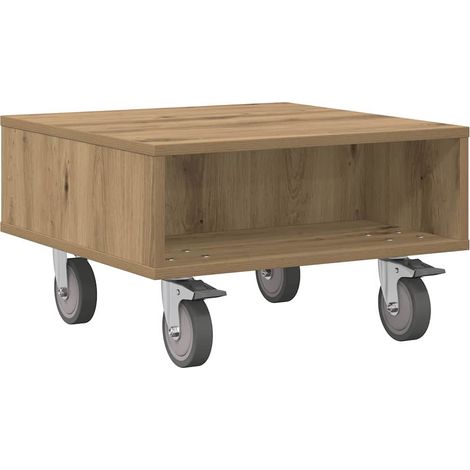 Maison Exclusive - Tavolino con Ruote Rovere artigianale 50,5 x 50 x 30 cm