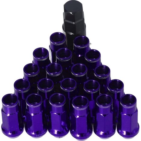 Écrous de Roue, écrou de Roue M12 1,25, écrous de Roue en Métal avec 20 Pièces pour Voiture (PURPLE) (1/5)