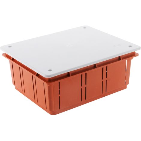 Zenitech – Boîte de dérivation à encastrer 160 x 130 x 70mm – Rouge – Protection optimale des câbles – Installation rapide dans murs pleins